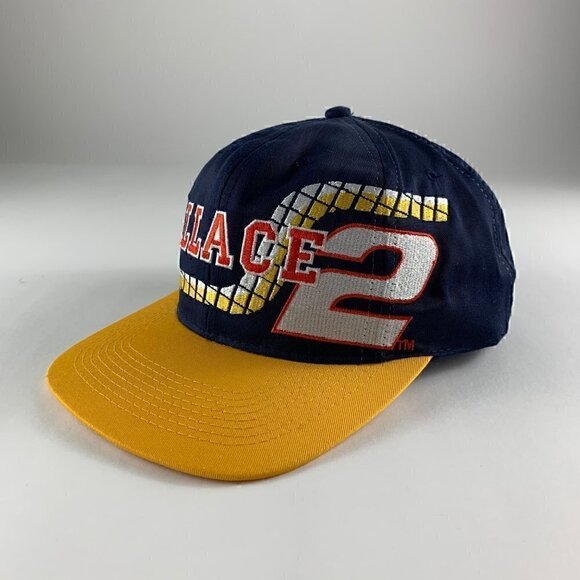 Rusty Wallace #2 NASCAR Vintage Navy Blue Gold Competitors View Snapback Hat - Picture 1 of 5
